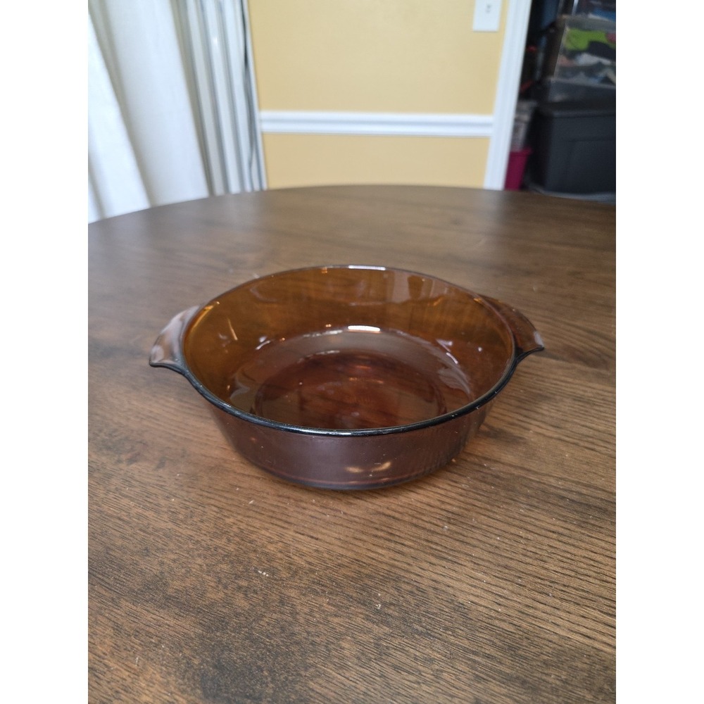 Vintage Anchor Hocking Fire King 2 Qt Casserole Dish #438 Amber USA No Lid